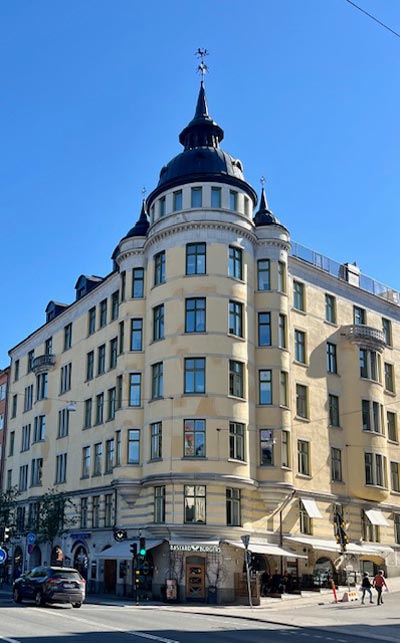 Bild från gatan på deras kontorsbyggnad